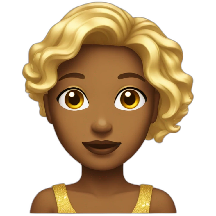 gold skin pretty girl disco emoji