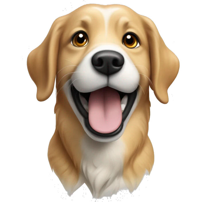 goalden retriever saying HEY in a speechbubble emoji