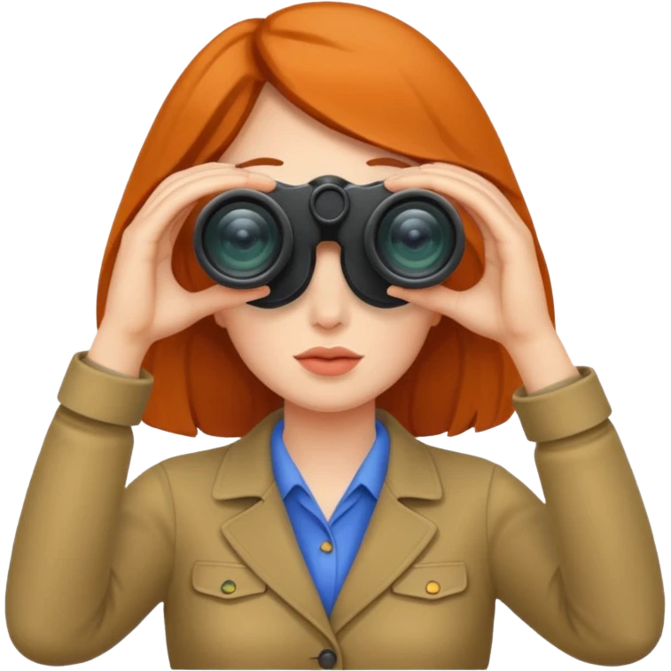 a woman looking into binoculars emoji