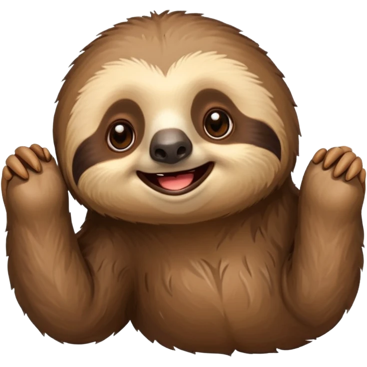 face of a cute happy sloth emoji