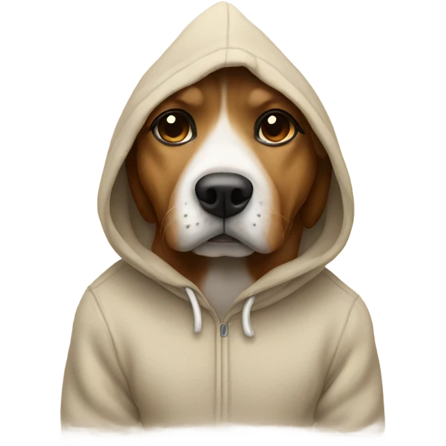 Dog wearing a hoodie  emoji