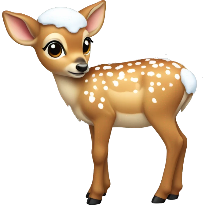 fawn with snow on it’s back  emoji