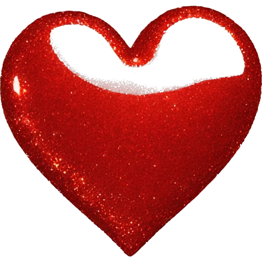 Glittery red heart emoji