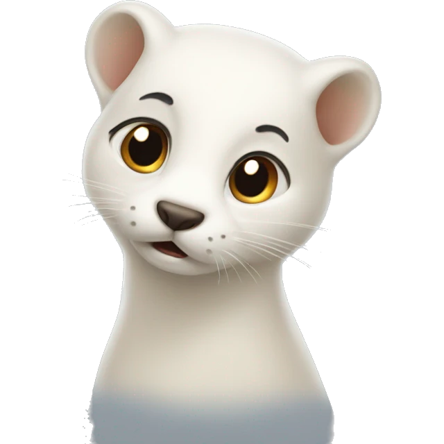 astonished ermine sweating emoji