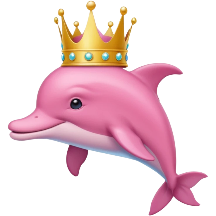 Ροζ δελφίνι γλυκουλι με στεμα  και μεταλιο emoji