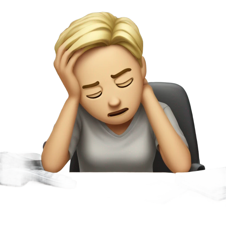 Tired in doing work emoji