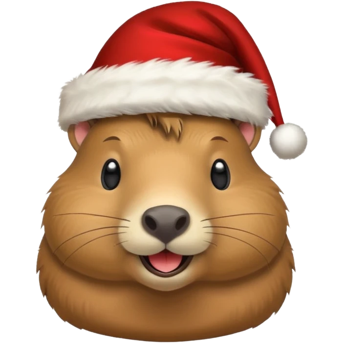 Capibara con sombrero de Navidad  emoji