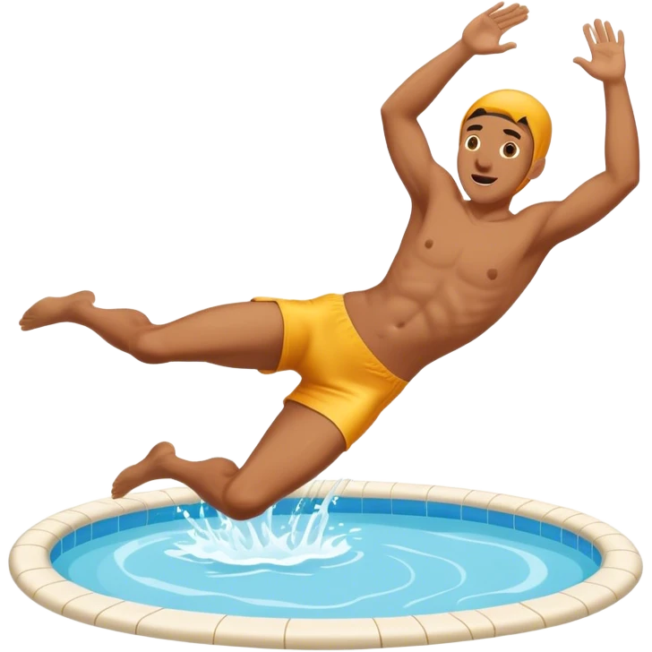un hombre saltando a una piscina emoji
