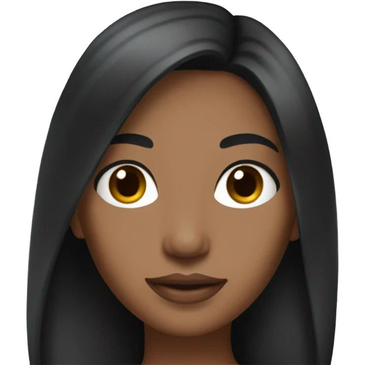 Model with long black hair and brown skin emoji
