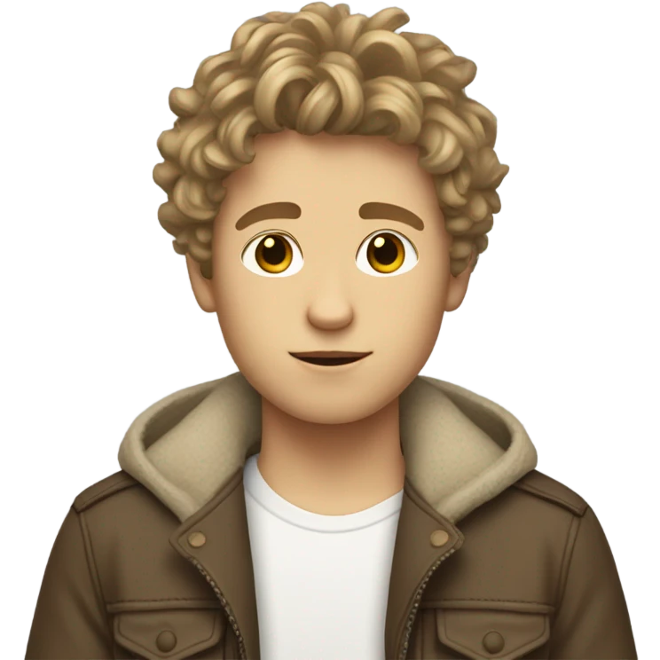 White boy, with light brown shaggy hair eboy emoji