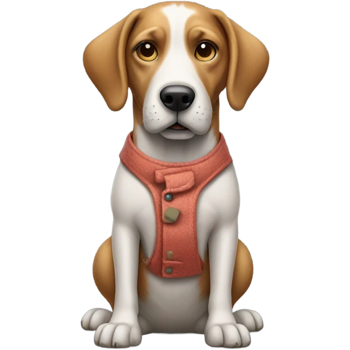 A standing dog with a joint and clothes emoji