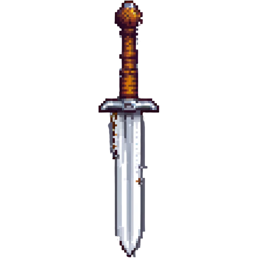 a viking blade, bastard sword, pixel art style, transparent background emoji