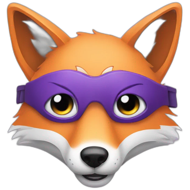 purple fox making a wink with his eye emoji