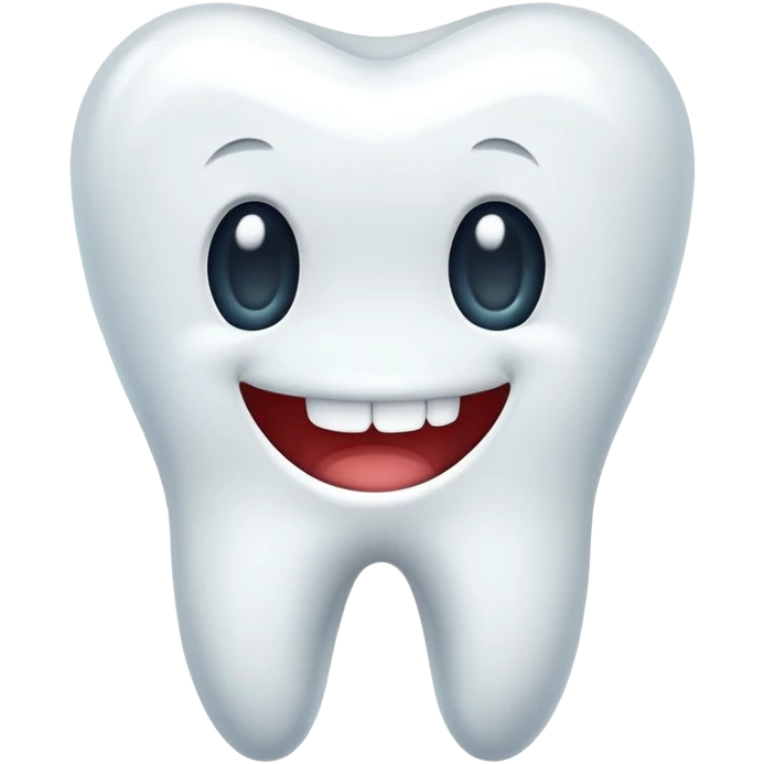 a bright white cartoon tooth emoji