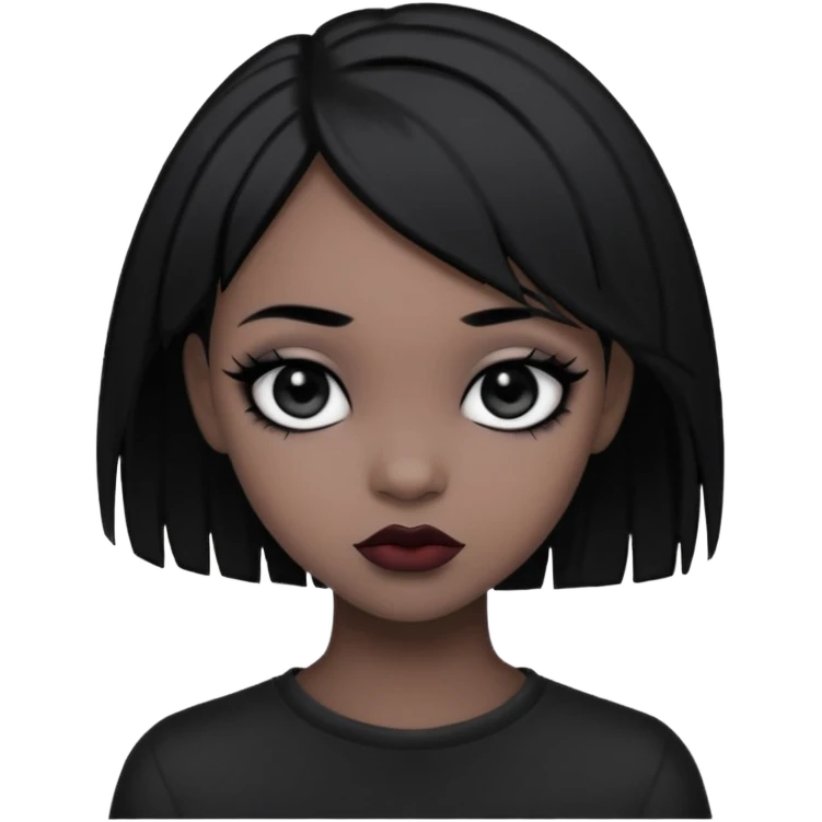 Emo black girl with black hair  emoji