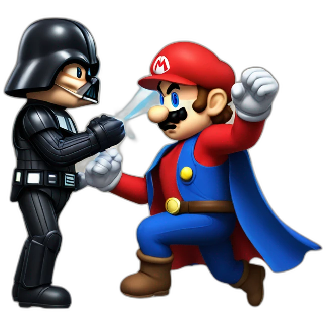 Mario fight darth vader emoji