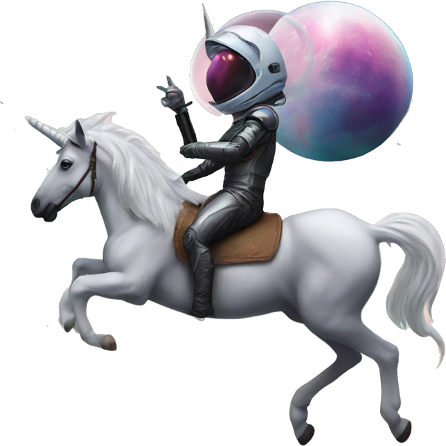 alien riding a unicorn in space  emoji