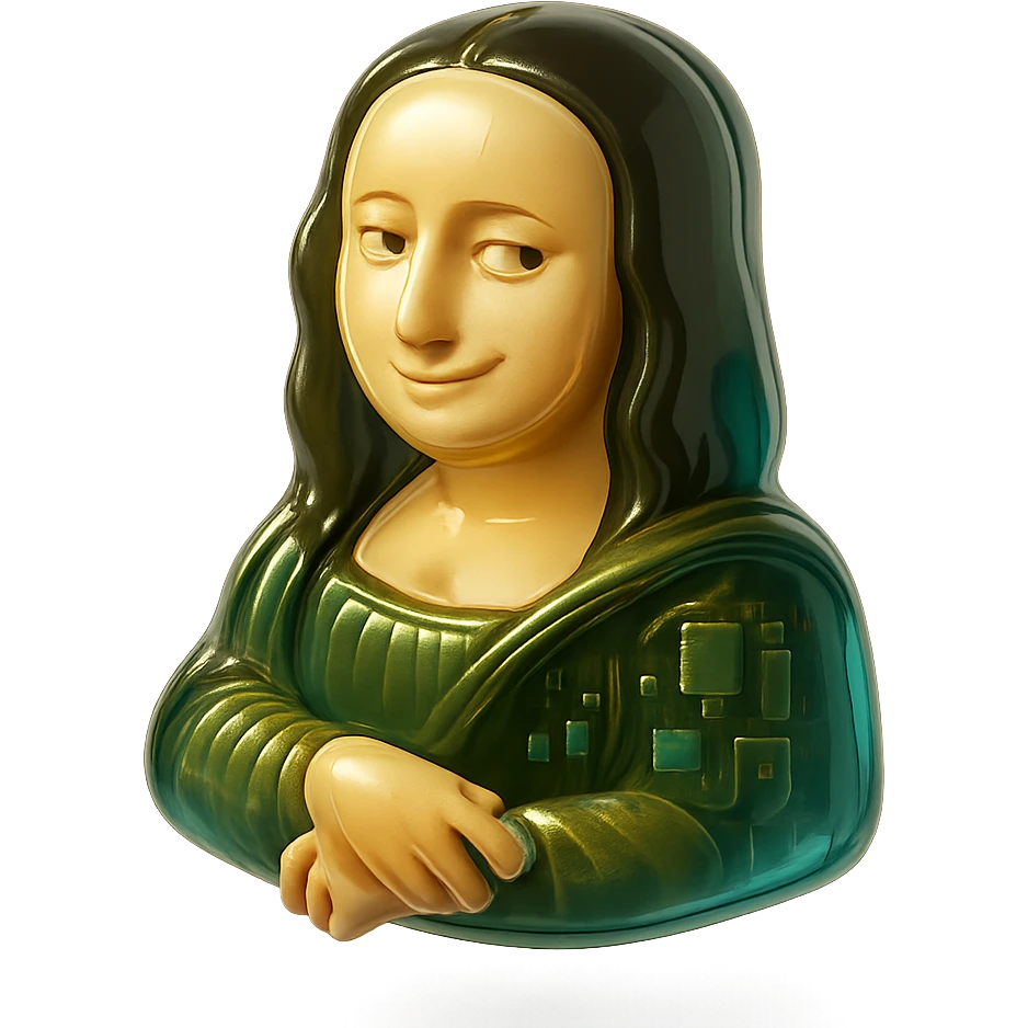 Mona Lisa with a sarcastic expression emoji