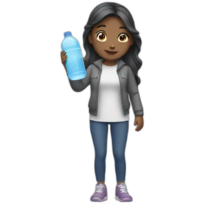 Girl with water bottle emoji