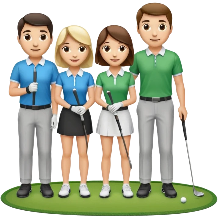 2 couples golfing emoji