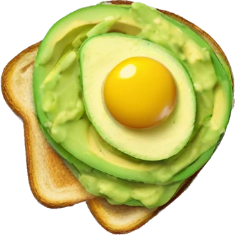 Avocado tost with scrambled eggs emoji