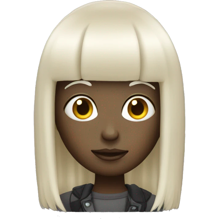 alien with platinum blonde fringe hair emoji