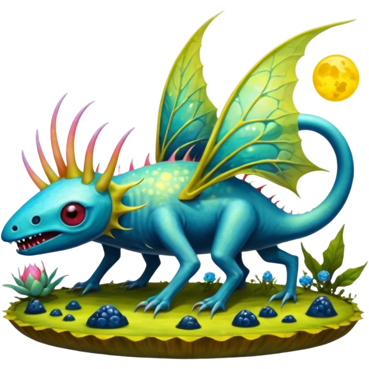 solarpunk - hieronymus bosch phantasmagoric creatures from the garden of earthly delights emoji