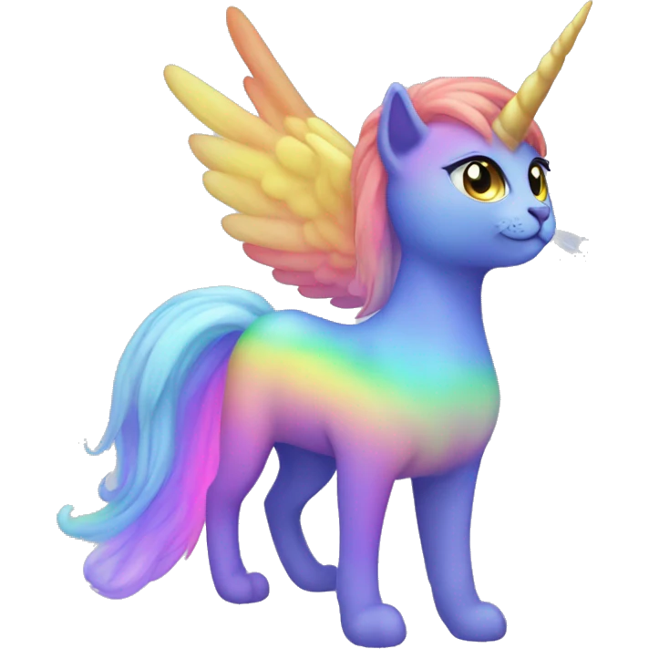 Cosmic Rainbow Alicorn cat emoji