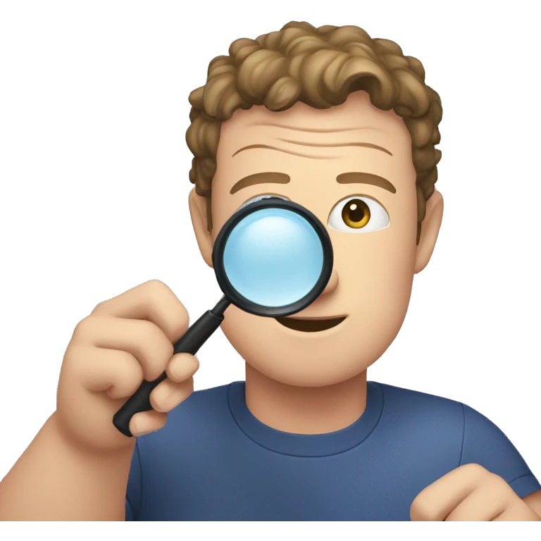 Mark zuckerberg tying a magnifier emoji