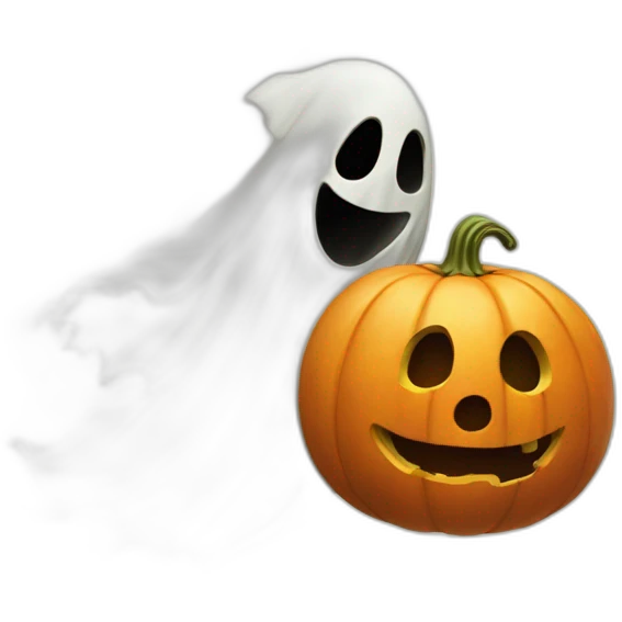 ghost chasing a pumpkin emoji