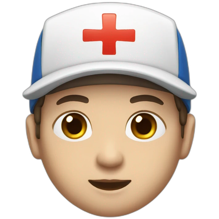 Ambulance yung man with white skin and brown hair and a cap emoji