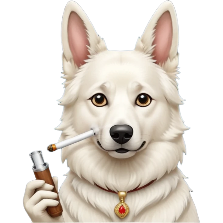White belgian Shepard smoked bong emoji