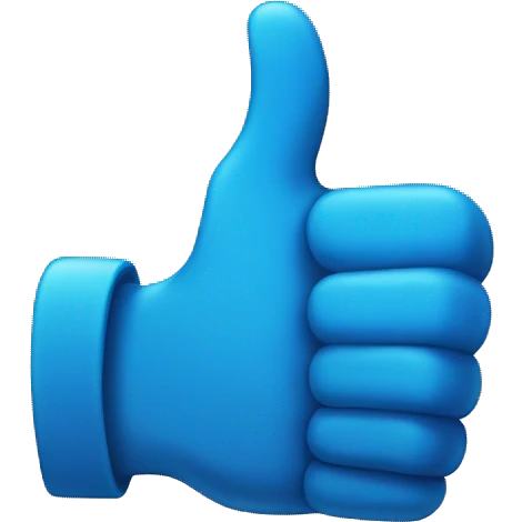 Thumbs up number 1 in blue emoji