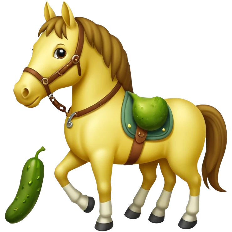 Horse with pickle emoji