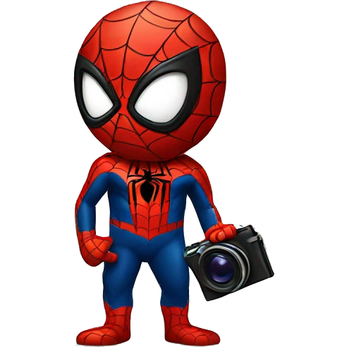 spiderman holding a camera emoji