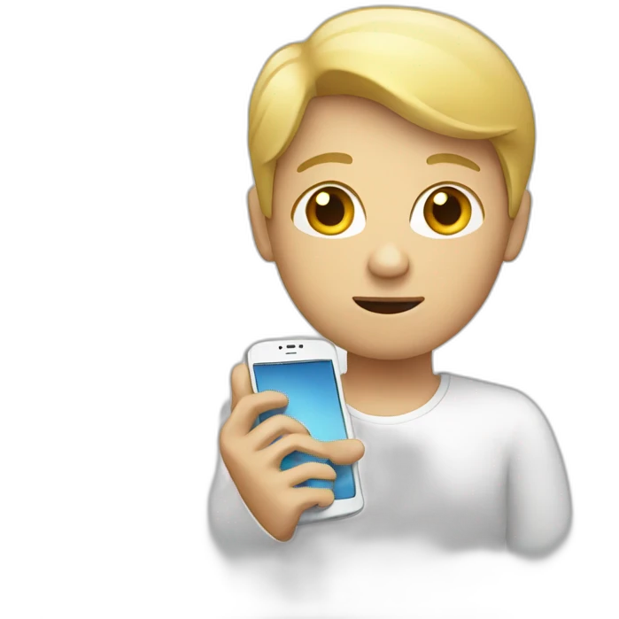 white human with phone emoji