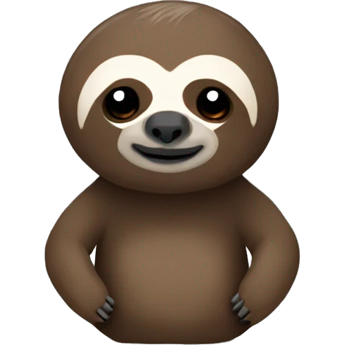 A little brown sloth, verry minimalistic, no white, only brown and black emoji