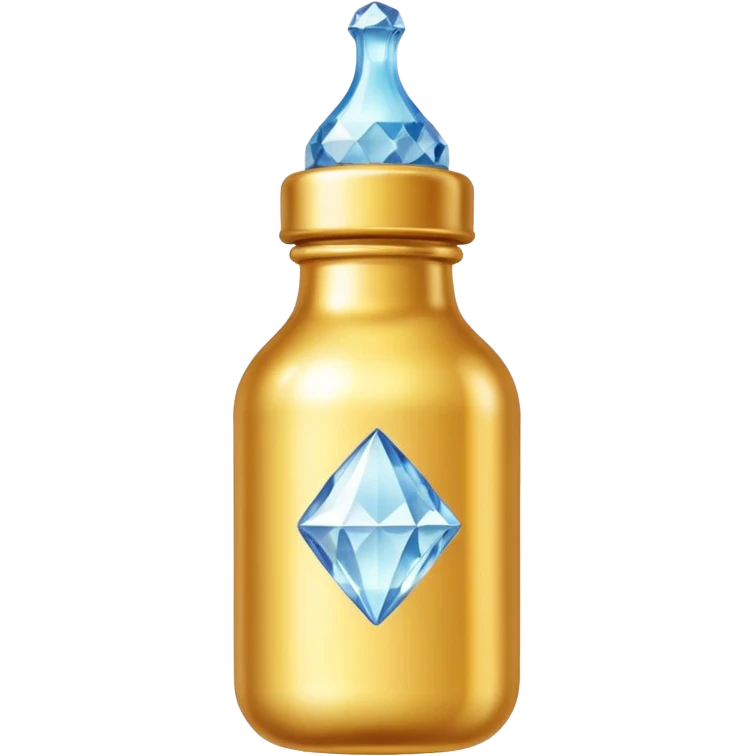 Biberón dorado con diamantes 🍼con ese biberón  de bebe  solo el biberón emoji