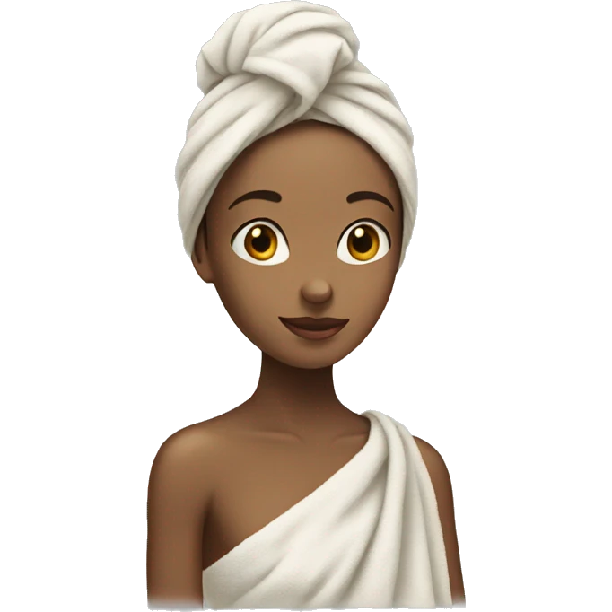 Girl with a towel on her head emoji