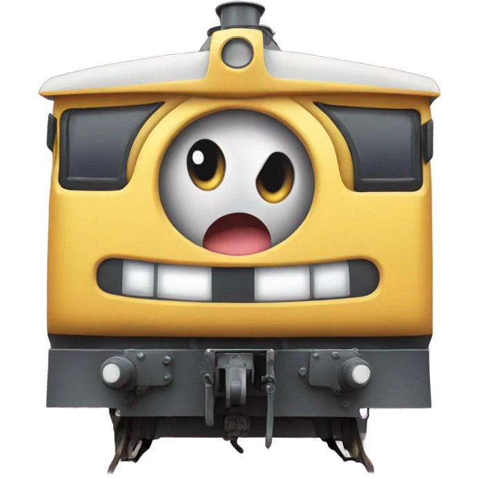 A electric locomotive (With little Kirby eyes on the front of the trains face) emoji