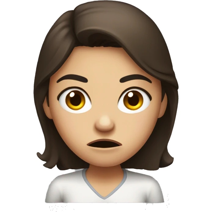 brunet girl angry and annoyed emoji