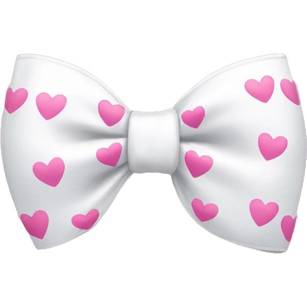 white bow with pink hearts  emoji