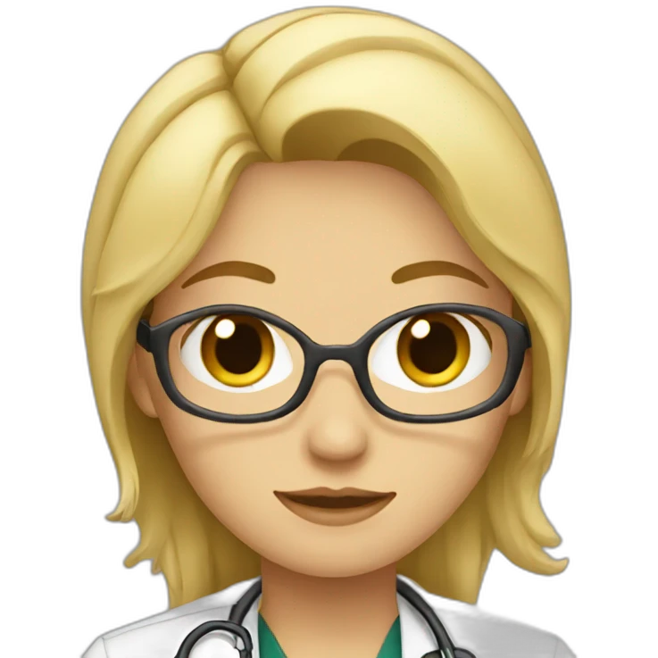 A blonde female doctor emoji