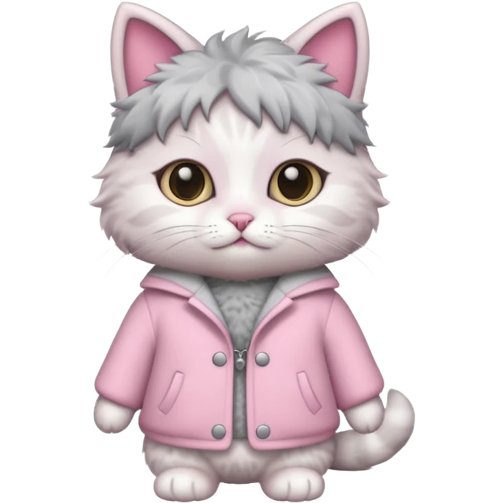 cute baby cat with a outfit emoji
