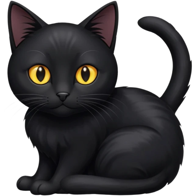 Solin wäre ein Kater mit nachtschwarzem, glänzendem Fell, kräftig gebaut und zugleich von seltener Eleganz. Sein Blick – tief und warm – scheint in die Seele zu führen, während seine Bewegung lautlos ist wie ein Schatten, der sich still an die Seite schmiegt.ihn nichts auf der Welt erschüttern. emoji