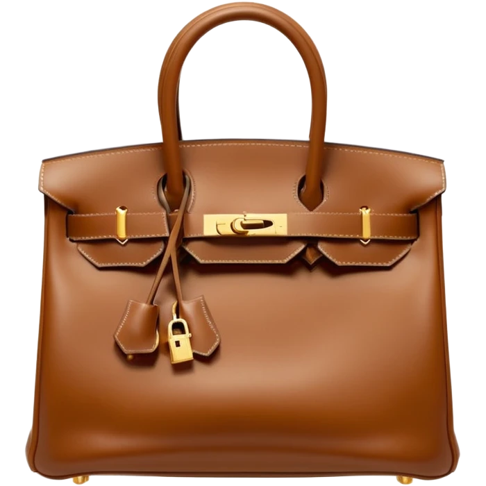 hermes birkin brown bag gold hardware emoji