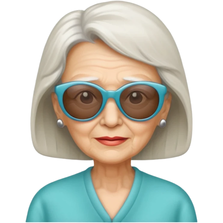 elderly woman with sunglasses emoji
