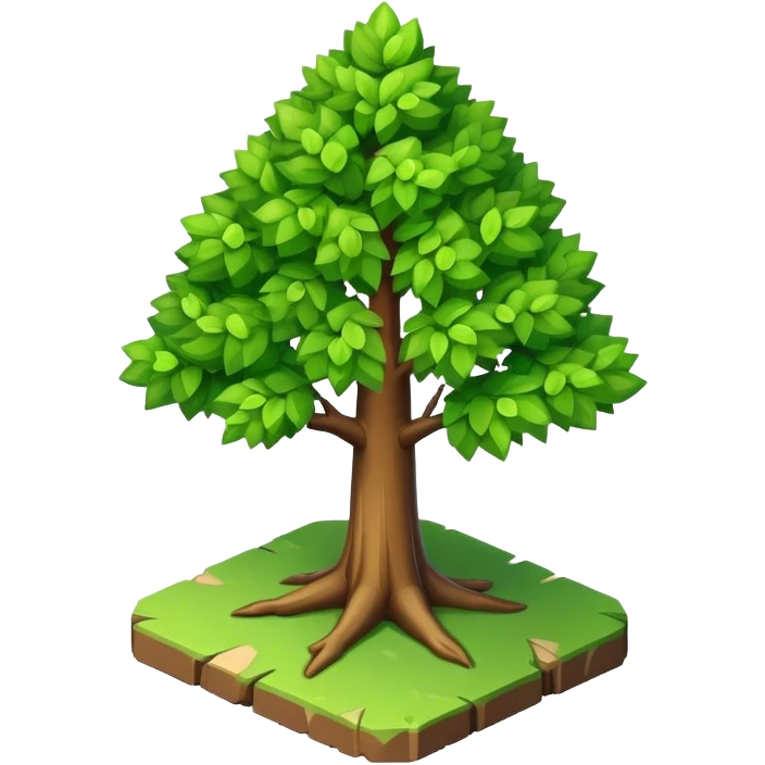 isometric rugged small simple tree emoji