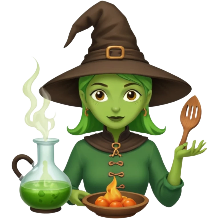 green witch cooking potion emoji