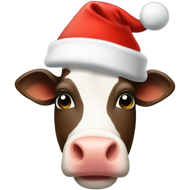 christmas cow santa hat emoji